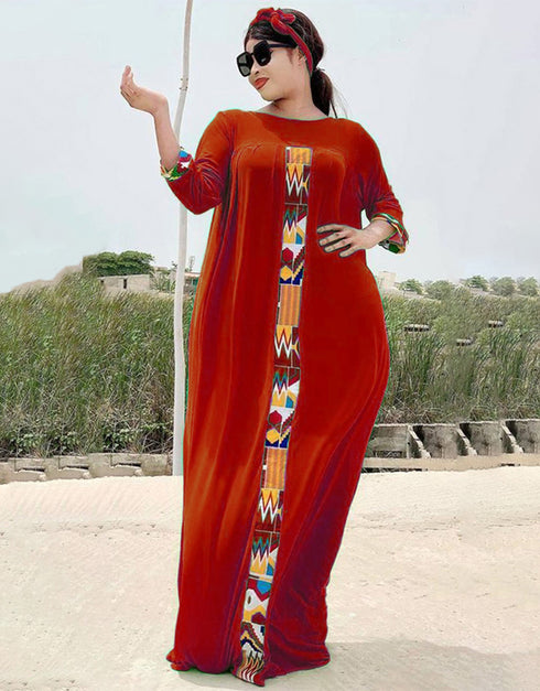 Muslim Fashion Applique Dress in Abaya Style from Dubai